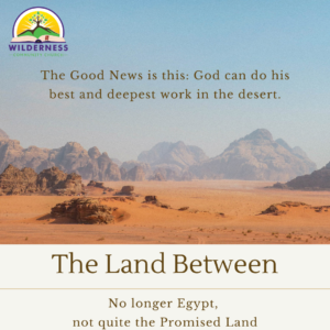 Desert background with church logo,